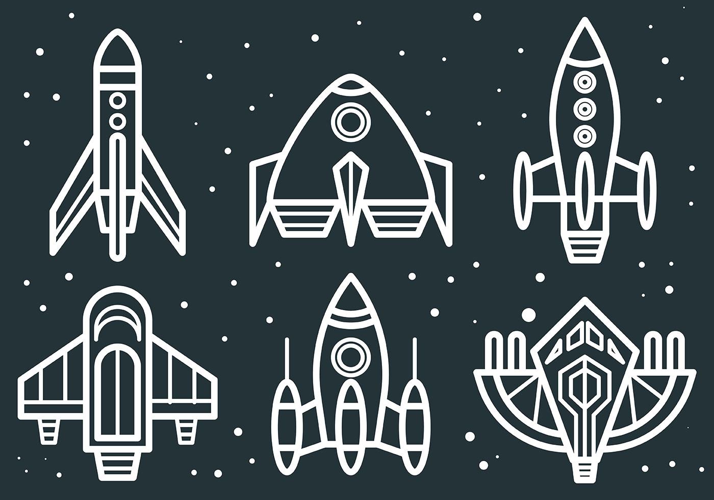 Free Starship Icons Vector 138107 Vector Art at Vecteezy