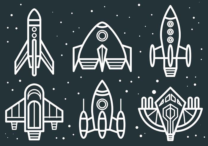 Los iconos vectoriales gratis Starship vector