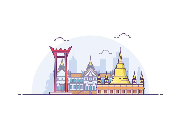 Ilustración del paisaje urbano libre de Bangkok vector