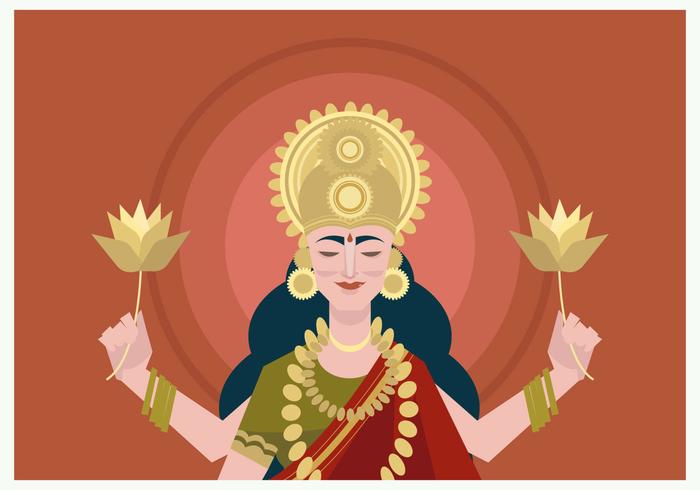 Potrait de la Diosa Lakshmi vectorial vector