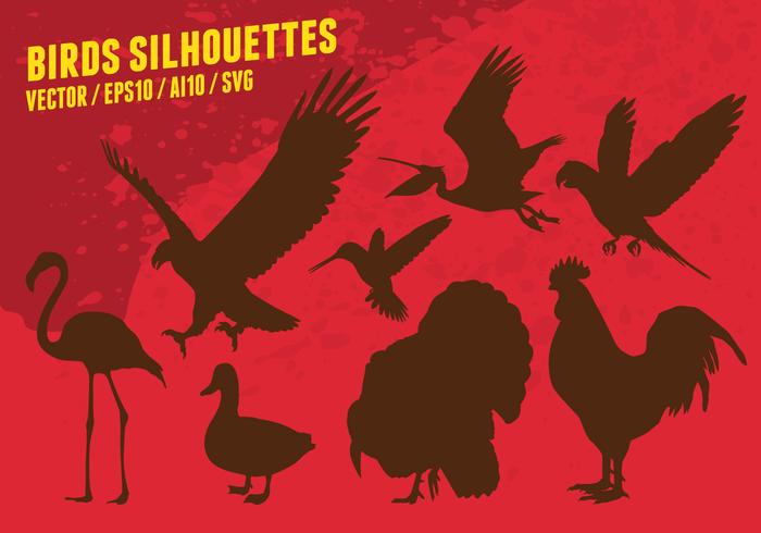 Siluetas de los pájaros vector