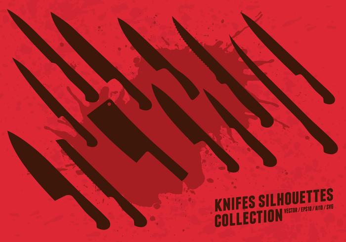 Knifes Silhouettes Collection vector