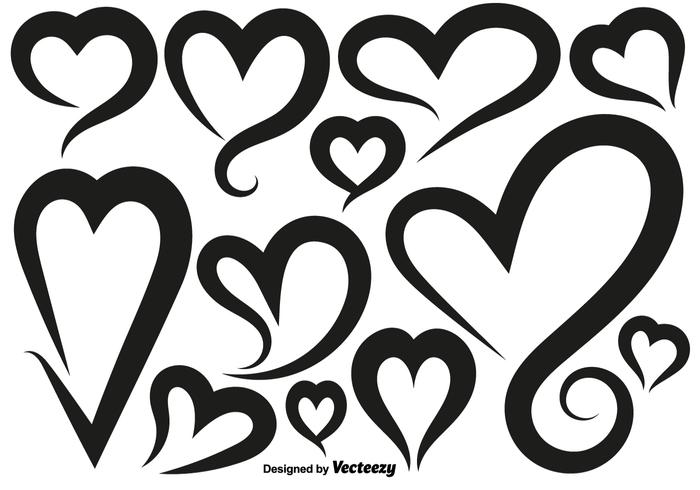 Vector Hearts Icons Set