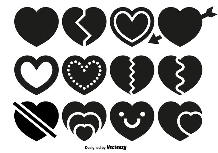 Vector Hearts Icons Set