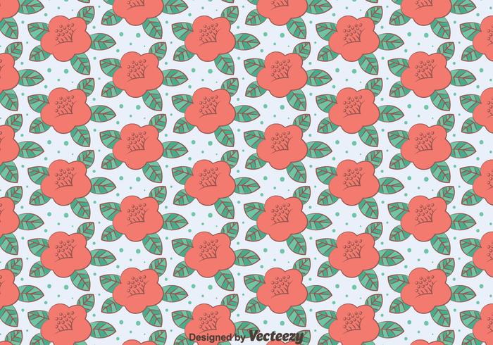 Pink Camellia Flowers Pattern vector