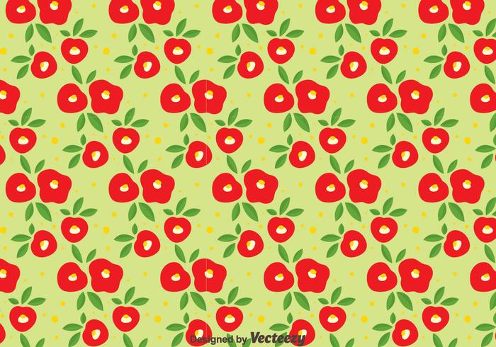 Red Camellia Flowers Seamless Pattern Red Camellia Flowers Seamless Pattern