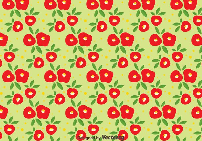 Red Camellia Flowers Seamless Pattern vector