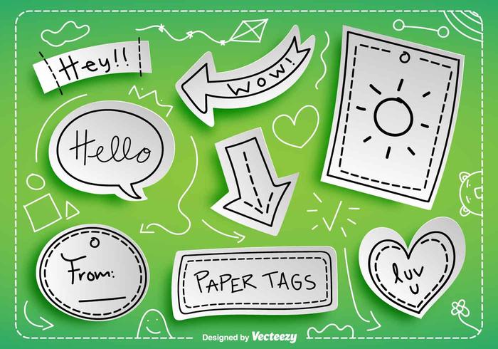 Vector Paper Tags With Messages