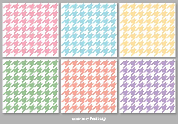 Vector Colorful Houndstooth Seamless Patterns Set