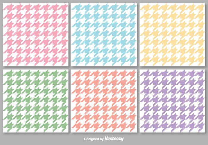 Vector colorido de Houndstooth patrones transparente set