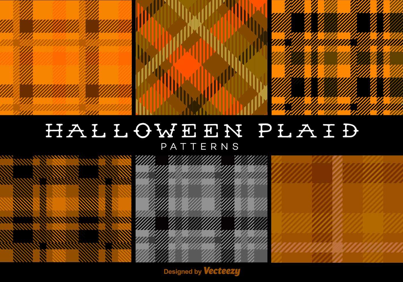 Halloween Trendy Plaid Patterns Vector Backgrounds 138290 Vector Art at