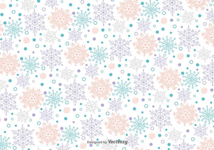 Snowflakes Doodles Vector Pattern