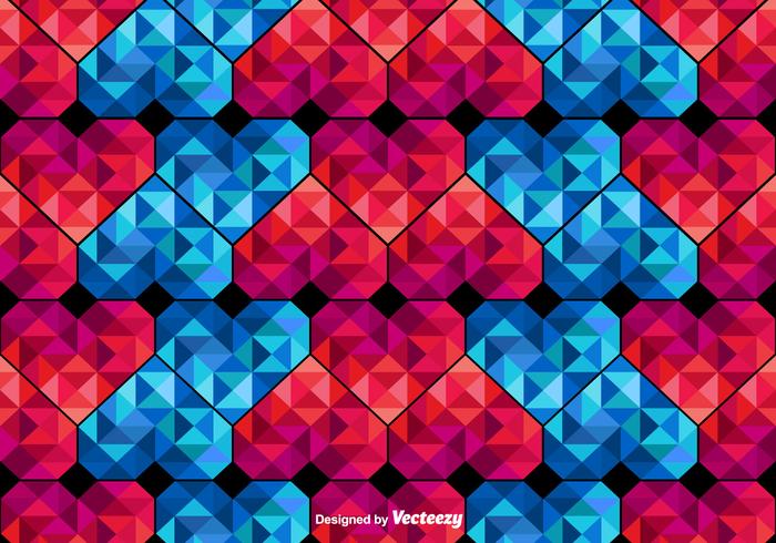 Vector Polygonal Hearts Seamless Pattern