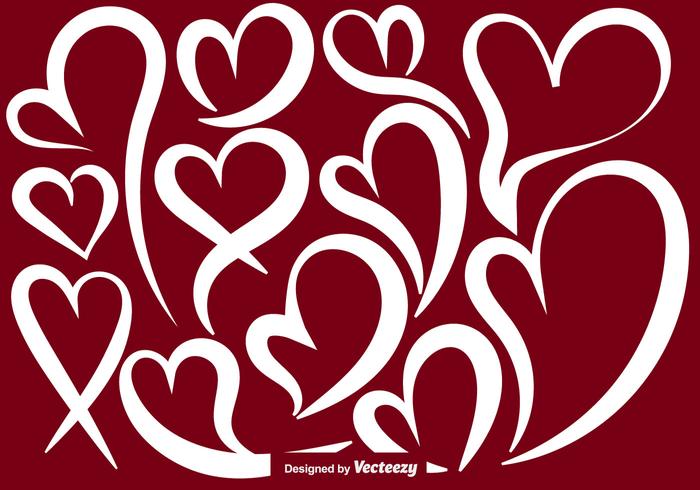 Vector Abstract Heart Shapes