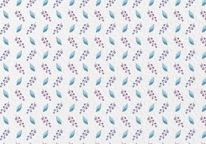 Free Vector Watercolor Leaves And Berries Pattern