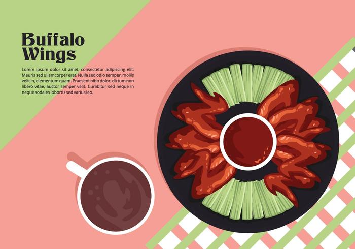 Buffalo Wings Lunch Vector Buffalo Wings Lunch Vector