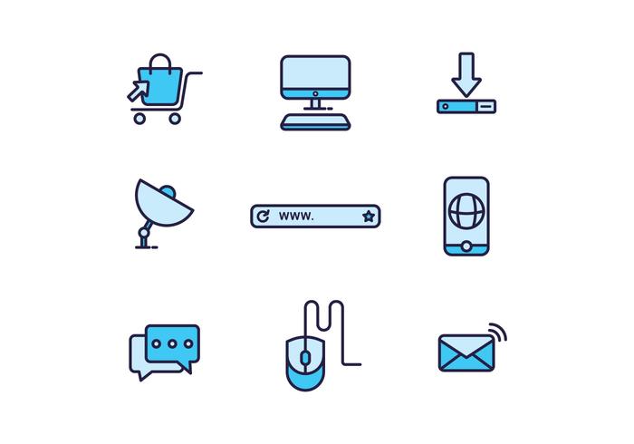 Iconos gratis de Internet vector