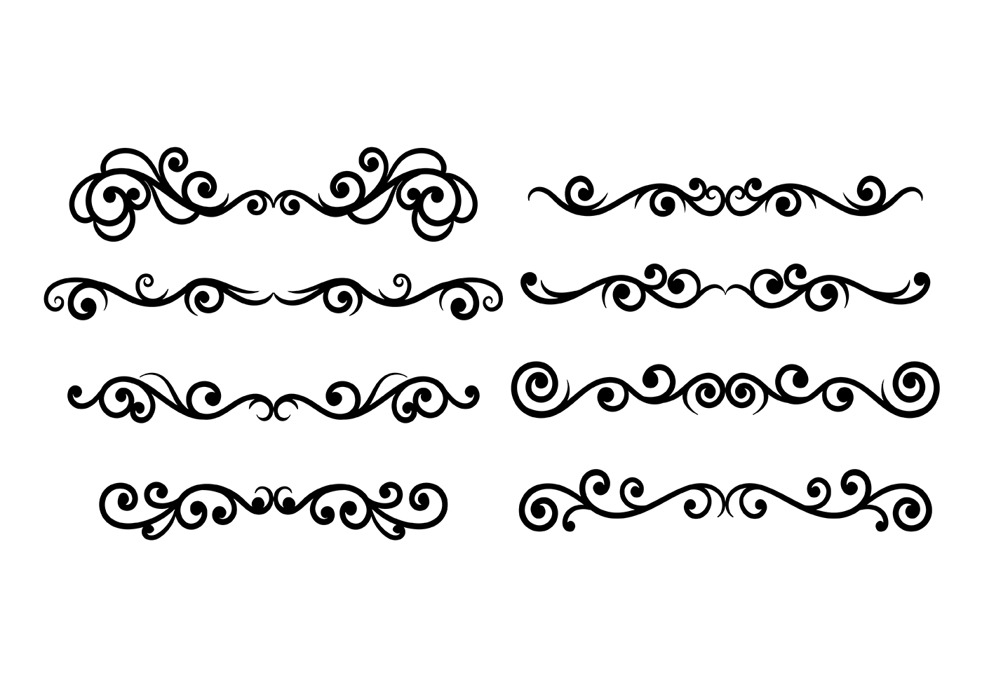 Set of Scrollwork Vector.