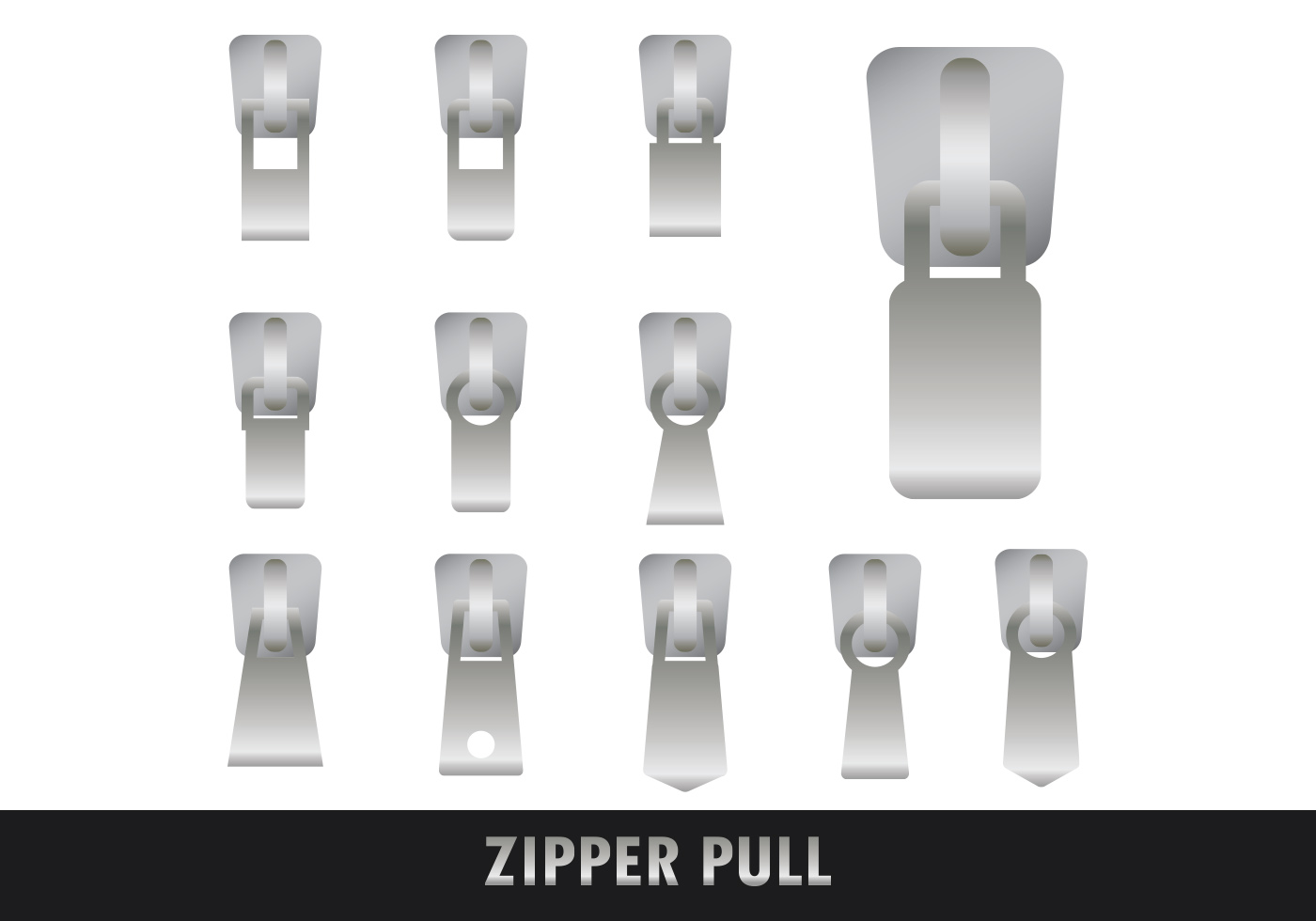 Zipper Pull Set - Silver