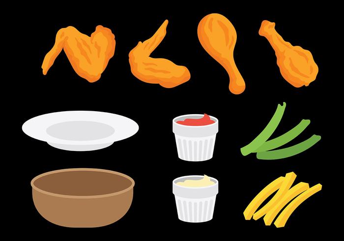 Free Buffalo Wings Icons Vector