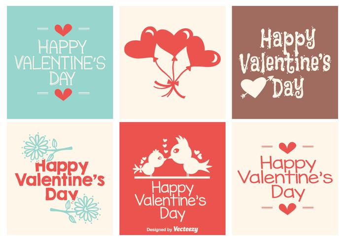 Cute Mini Valentine's Day Crad Collection vector