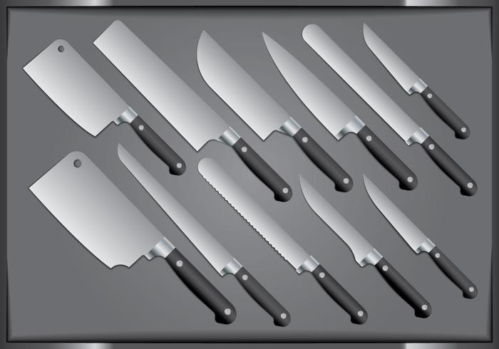 Cuchillo de cocina de acero vector