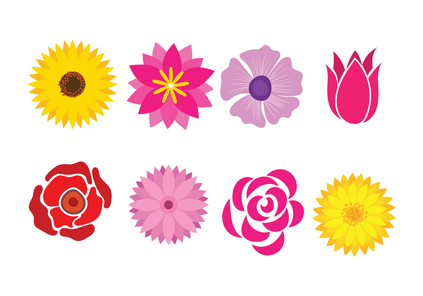Flower Icon Vector 138451 Download Free Vectors, Clipart