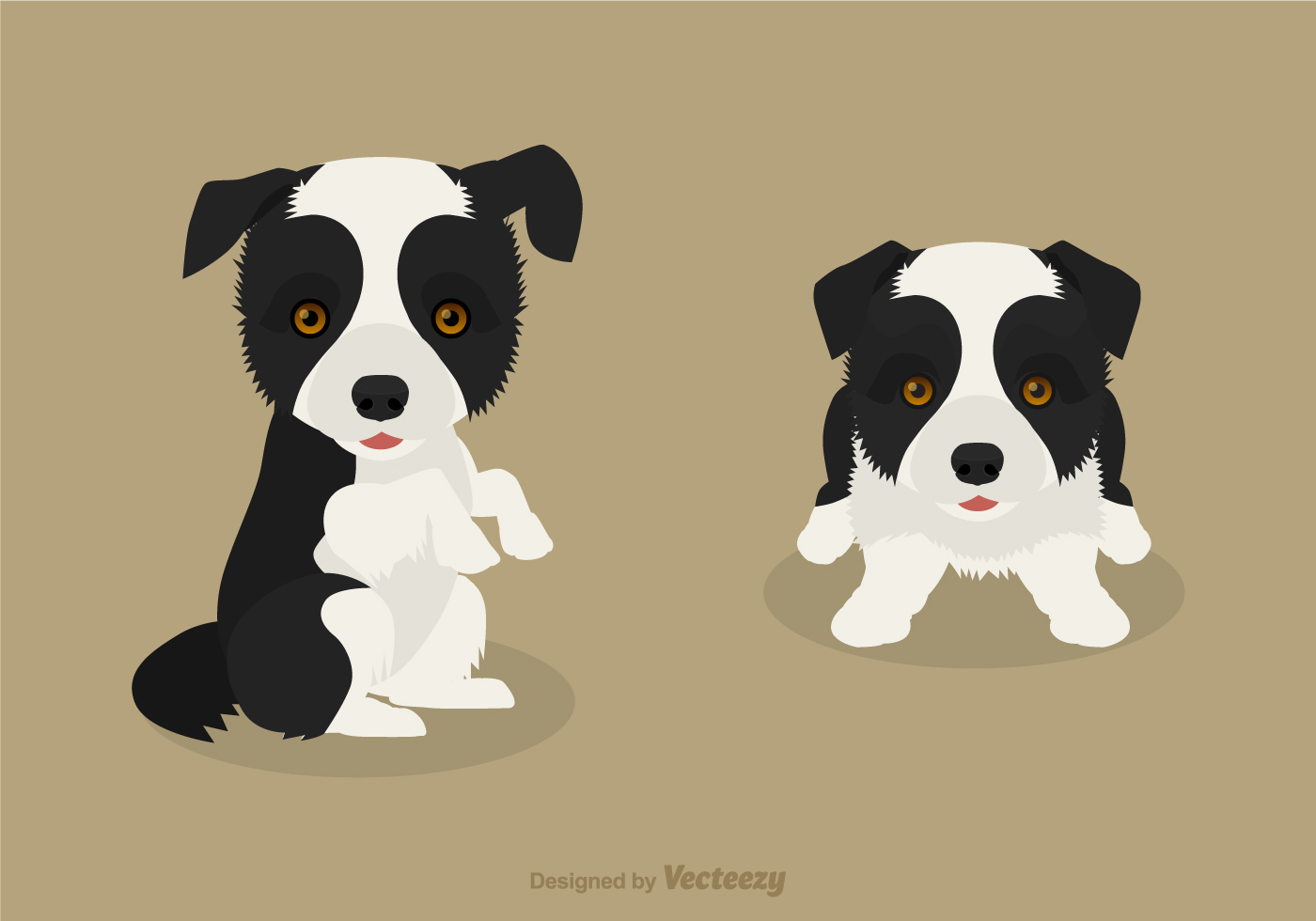 Download Vector Border Collie Puppies - Download Free Vector Art ...