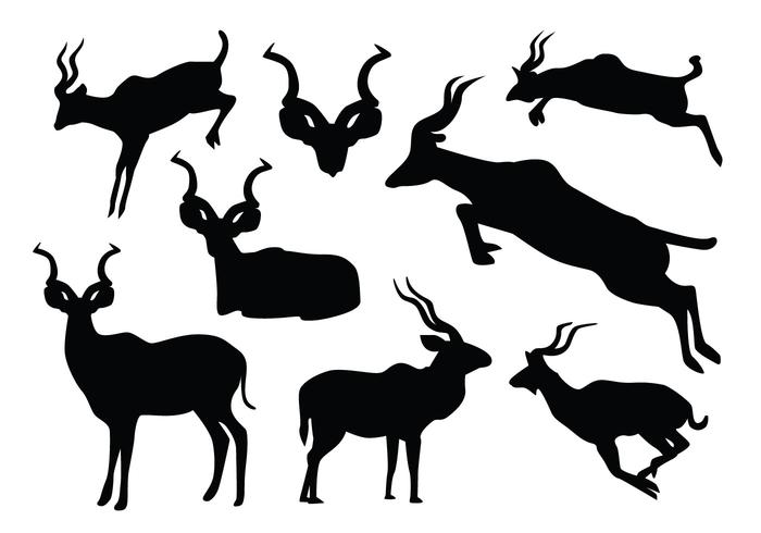 El salto de la silueta de Kudu vector