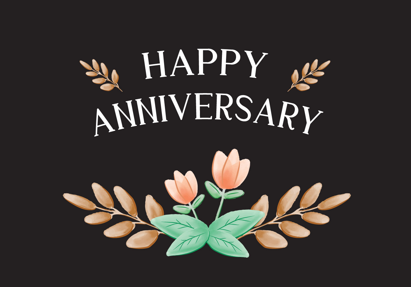 Peach Flower Anniversary  Card  Download Free Vector  Art 