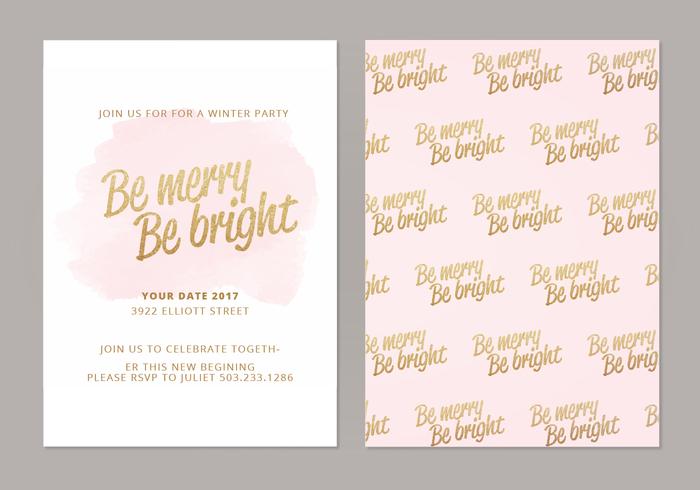 Be Merry Be Bright Vector Winter Cards