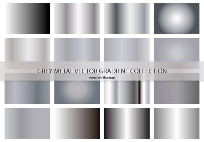 Gris del metal del vector del gradiente Colección