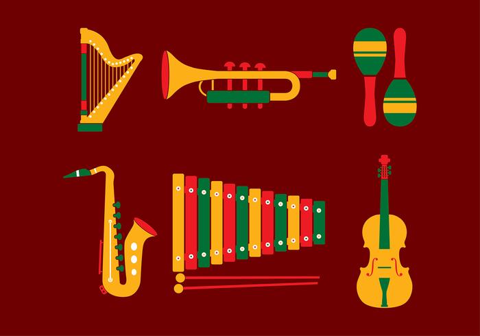 Conjunto de música vector gratuito