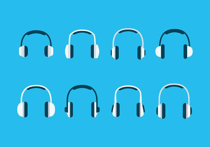 Head Phone Icon Set Free Vector