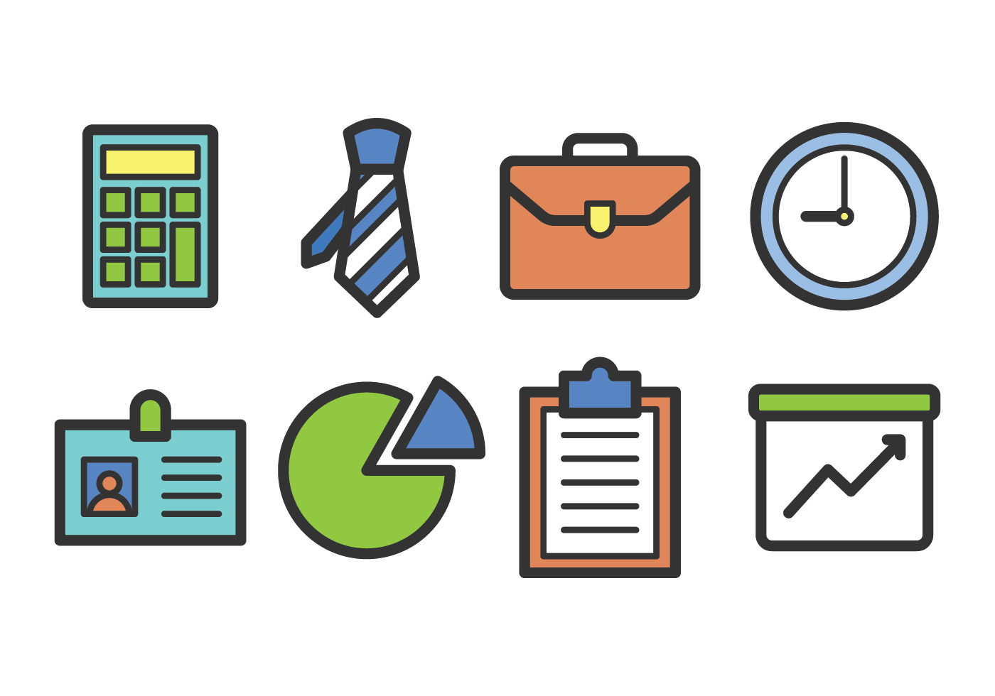 Download Business Icon Set 138671 Vector Art at Vecteezy