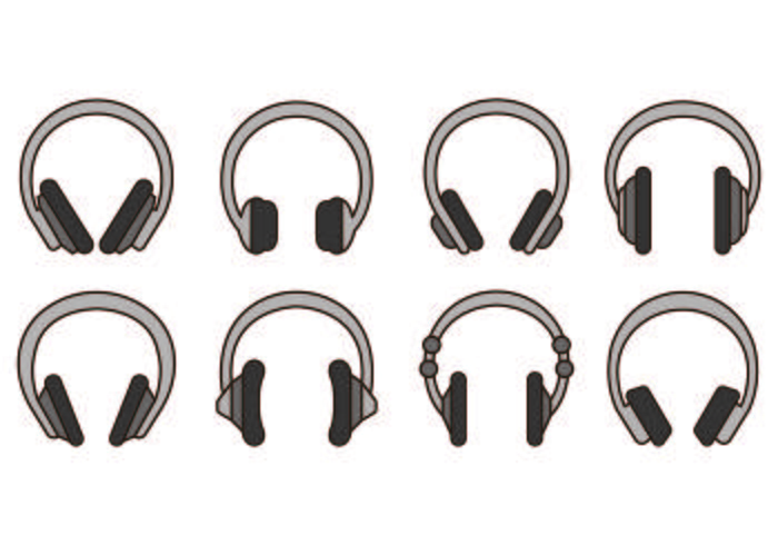 Set Of Head Phone Icons vector