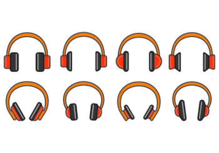 Set Of Head Phone Icons vector