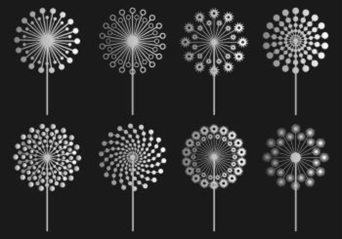 Set Of Blowball Icons vector