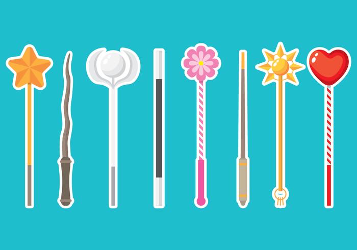 Magic Stick Icons vector