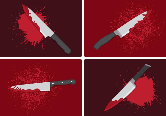 Bloody Knife Crime Concept vector