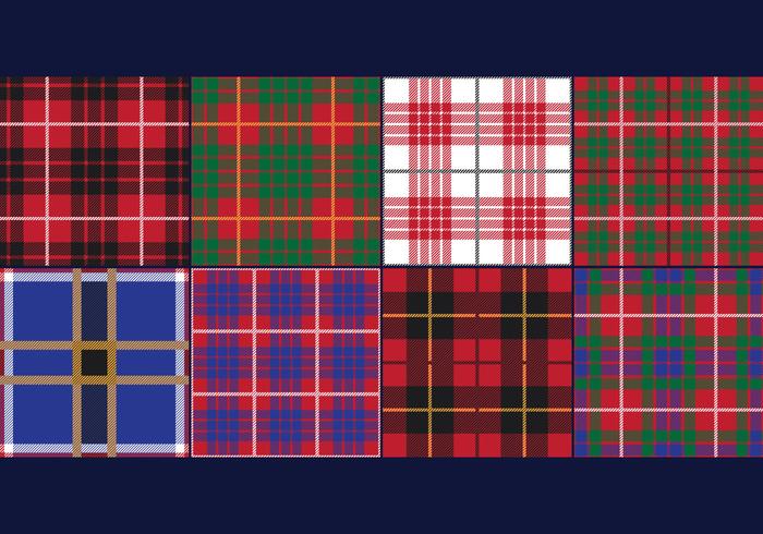 Lumberjack Tartan and Buffalo Check Plaid Patterns vector