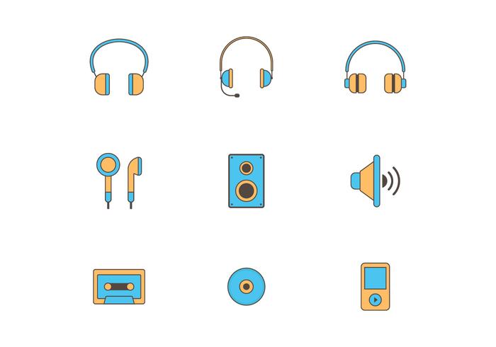 Conjunto de iconos de la música del vector