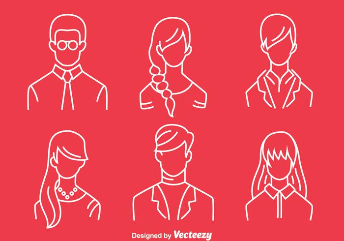 People Headshot Line Vector