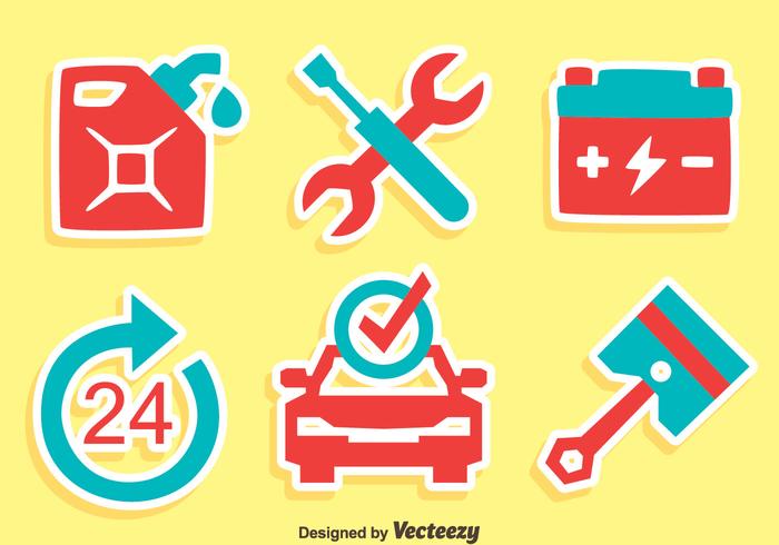 Gran vectorial Car Service Iconos vector