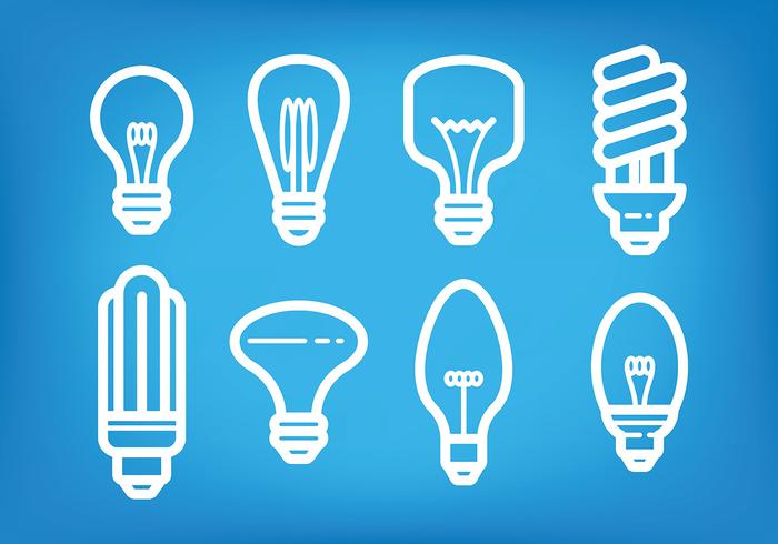 Light Bulb Ampoule Icons Vector