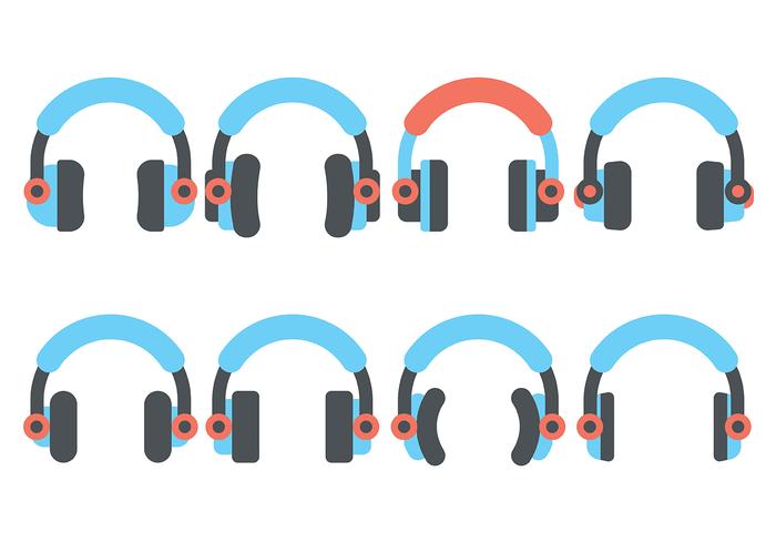 Auriculares plana del icono del vector