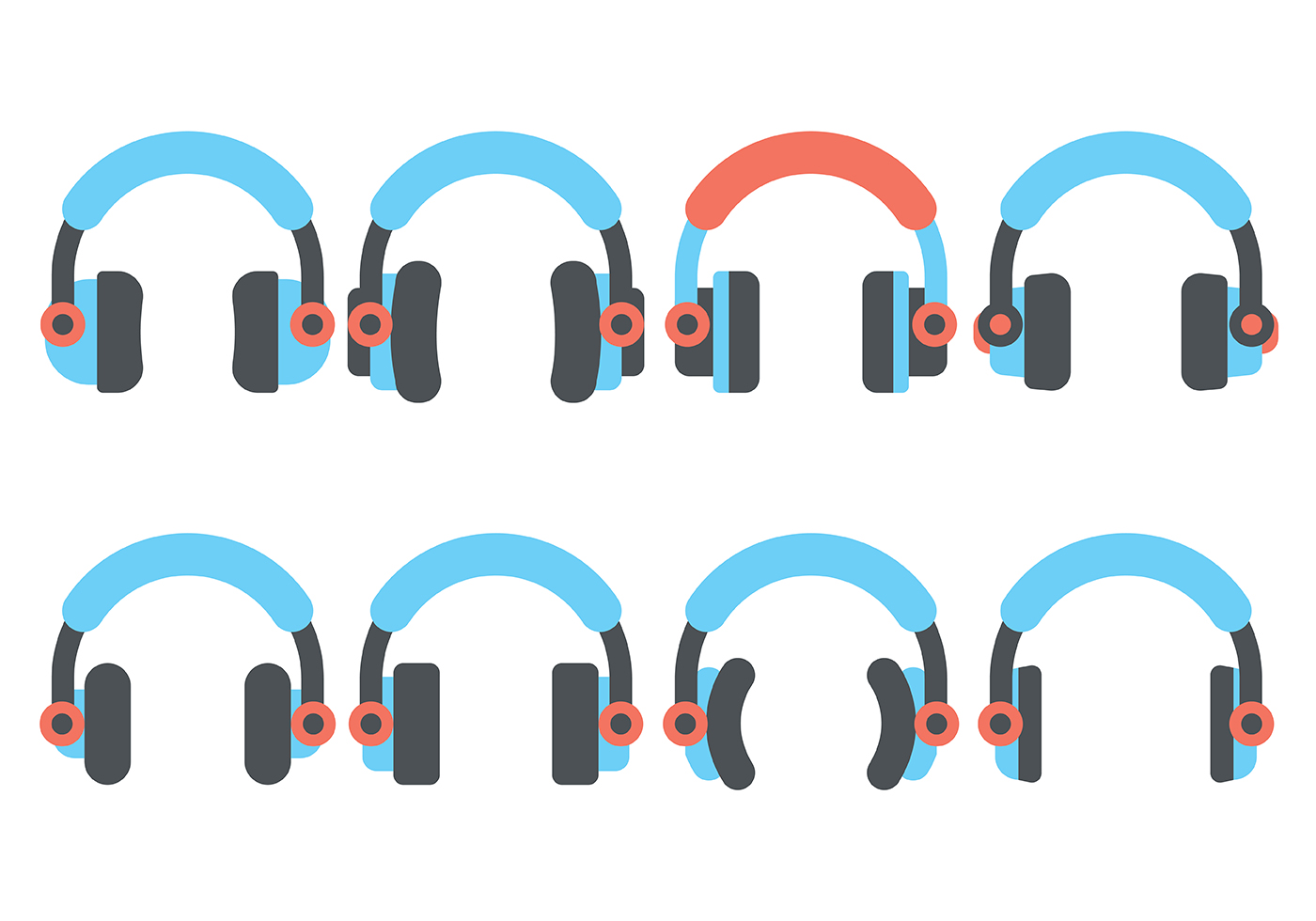 Download Headphone Flat Icon Vector - Download Free Vectors ...