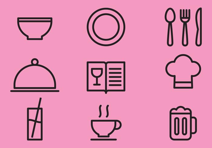 Artículos de cocina Line vector