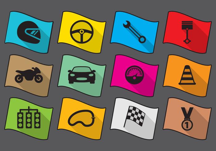 Flat Race Icons vector