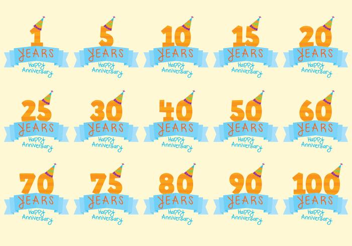 Celebratory Anniversary Badge Vectors Celebratory Anniversary Badge Vectors